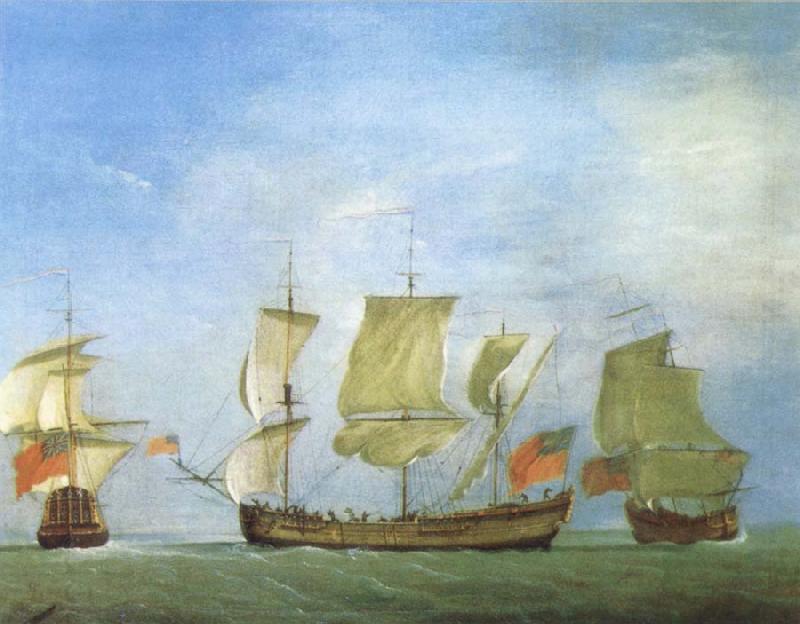 Monamy, Peter An english privateer in three positions oil painting picture